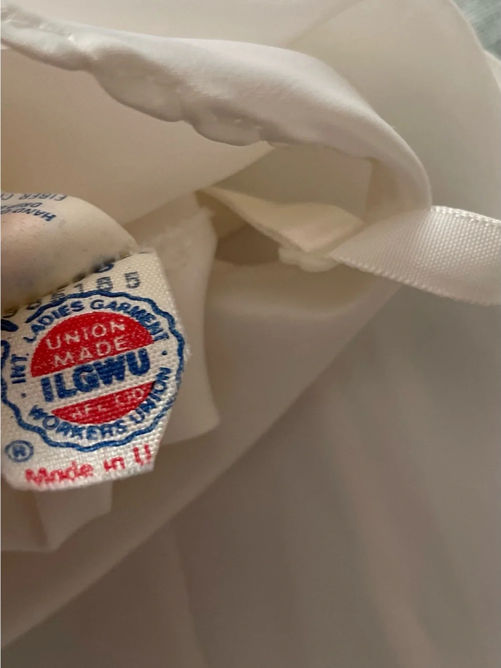 Vintage Union Made in USA Women's White Nylon Rayon Blend Slip Dress Camisole